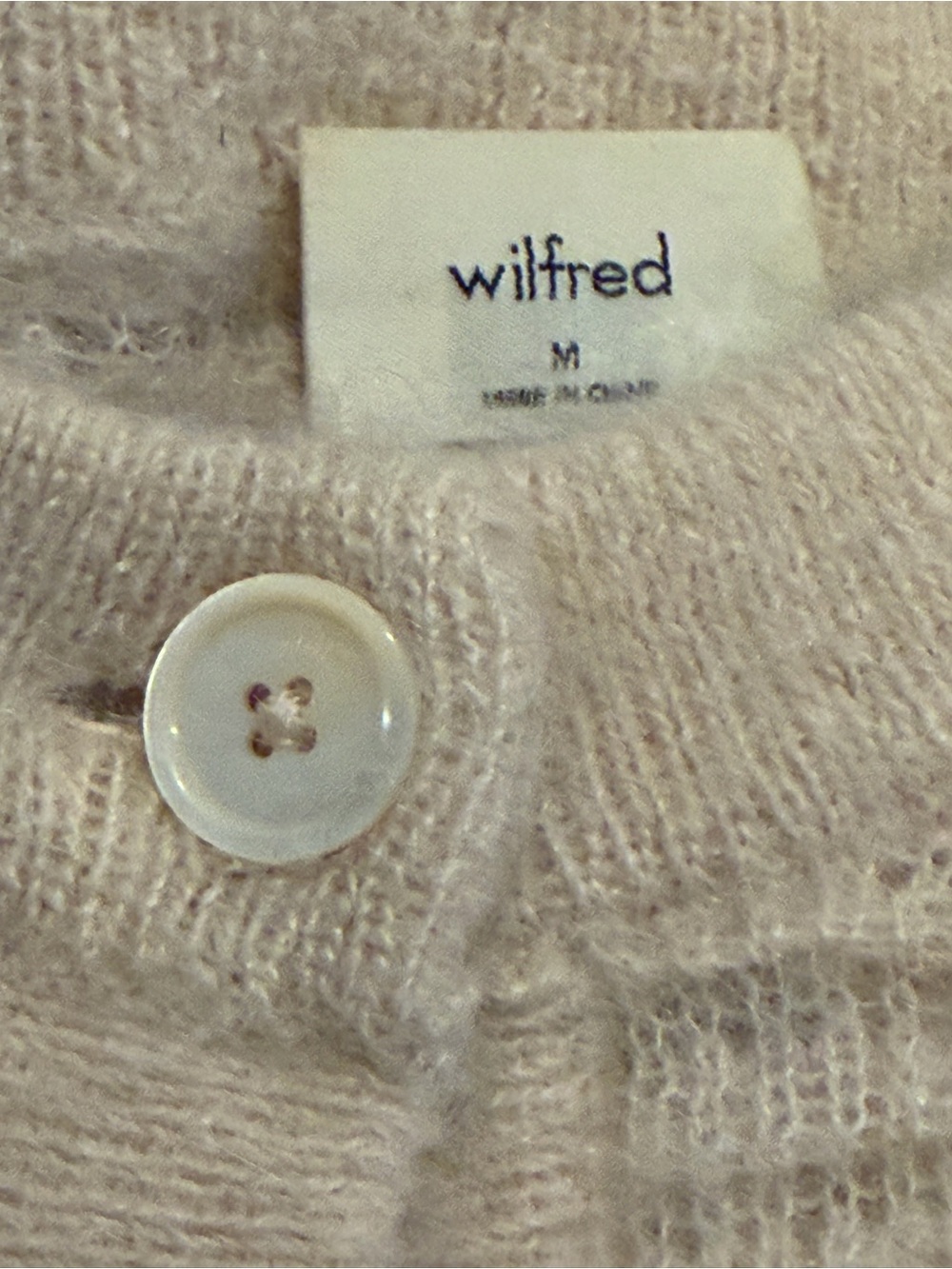 Wilfred Cream Ribbed Button Cardigan - Picture 2 of 3